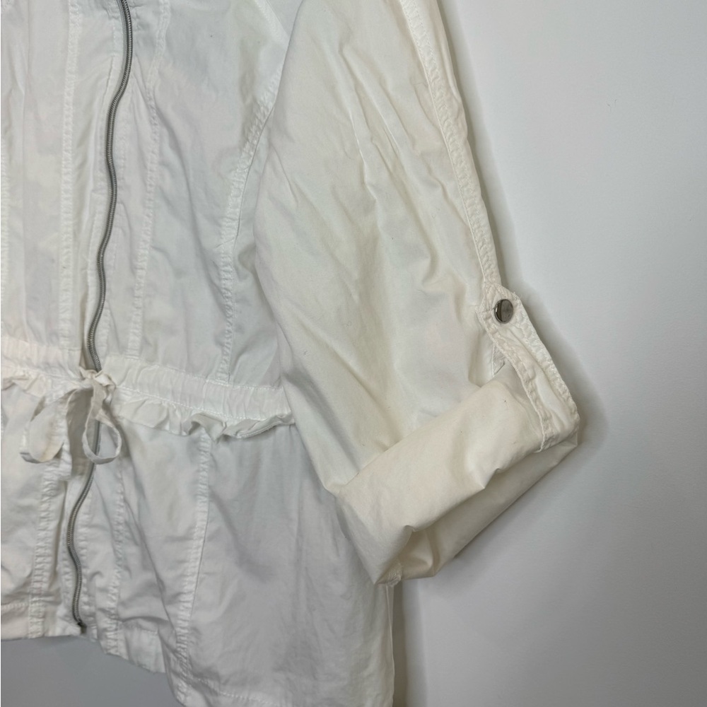 Sandro white collar drawstring waist Lagenlook designer jacket size XL - Picture 8 of 11